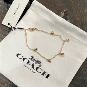 Coach Delicate Gold Charm Bracelet